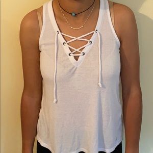 White criss cross tank